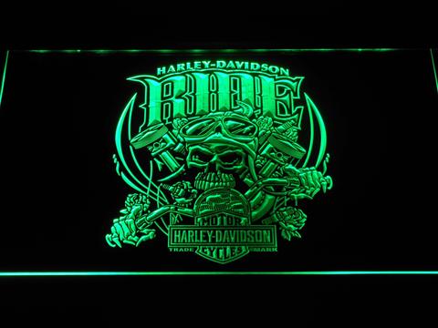 Harley Davidson Skull Ride LED Neon Sign